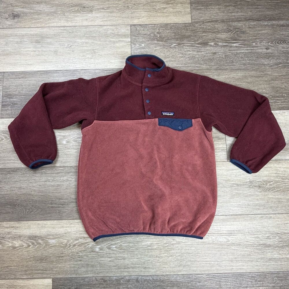 Patagonia Synchilla Pullover Womens XS Red Fleece Snap Mock Neck STY25455FA21